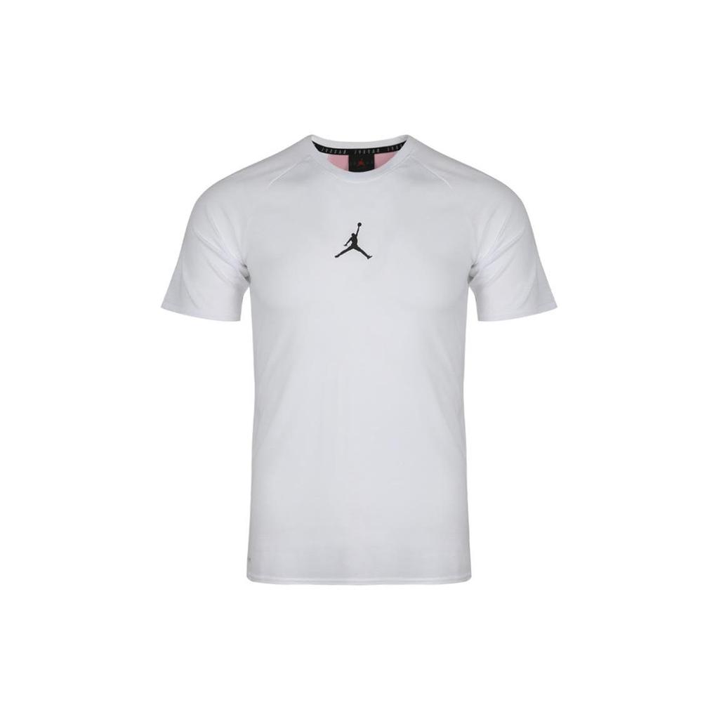 Jordan T Shirts Men's White Crew Neck Moderate Straight Fit 889714-102