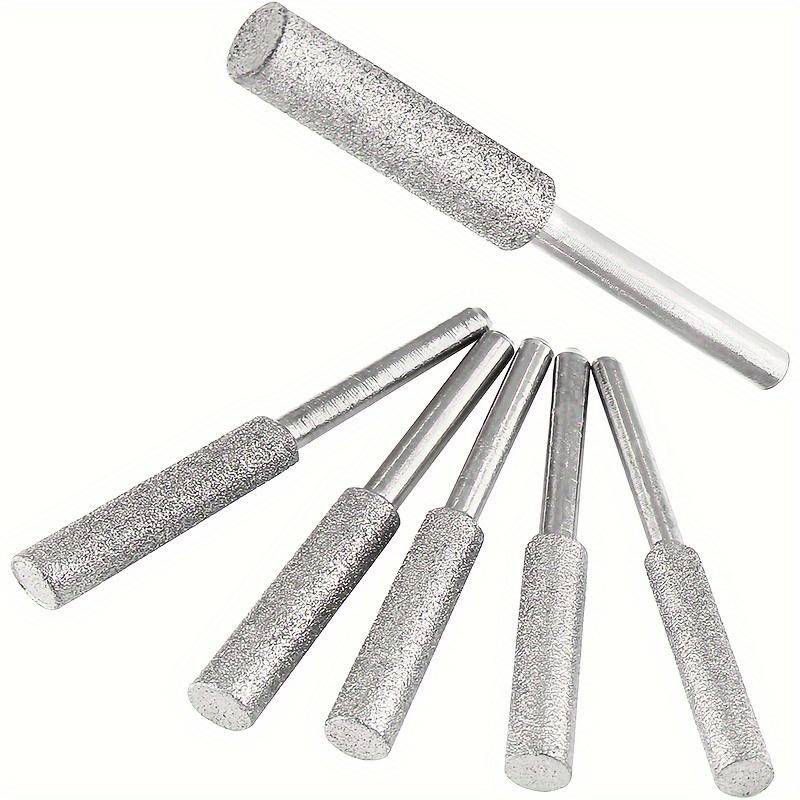 16pcs Diamond Chainsaw Sharpener Set, Titanium Coated Corundum Grinding Bits for Chain Saw, Artificial Jade, Glass, Metal, Wood Sharpening-Uncharged