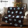 Brown Star Dot Lightweight Microfiber Soft Christmas Fleece Blanket Warm Cozy Throw For Bed Sofa Office Travel All Season