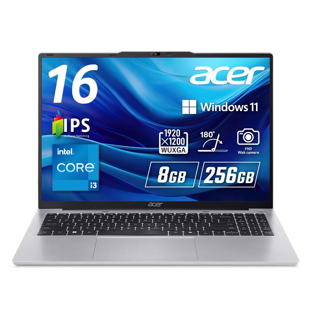 

Ноутбук Acer Aspire Lite Intel Core i3 1305U 8 ГБ Пам яті 256 ГБ SSD WUXGA IPS Панель 8 Годин Роботи Веб-камера 2 МП зі Шторкою Сумісний з WiFi 6