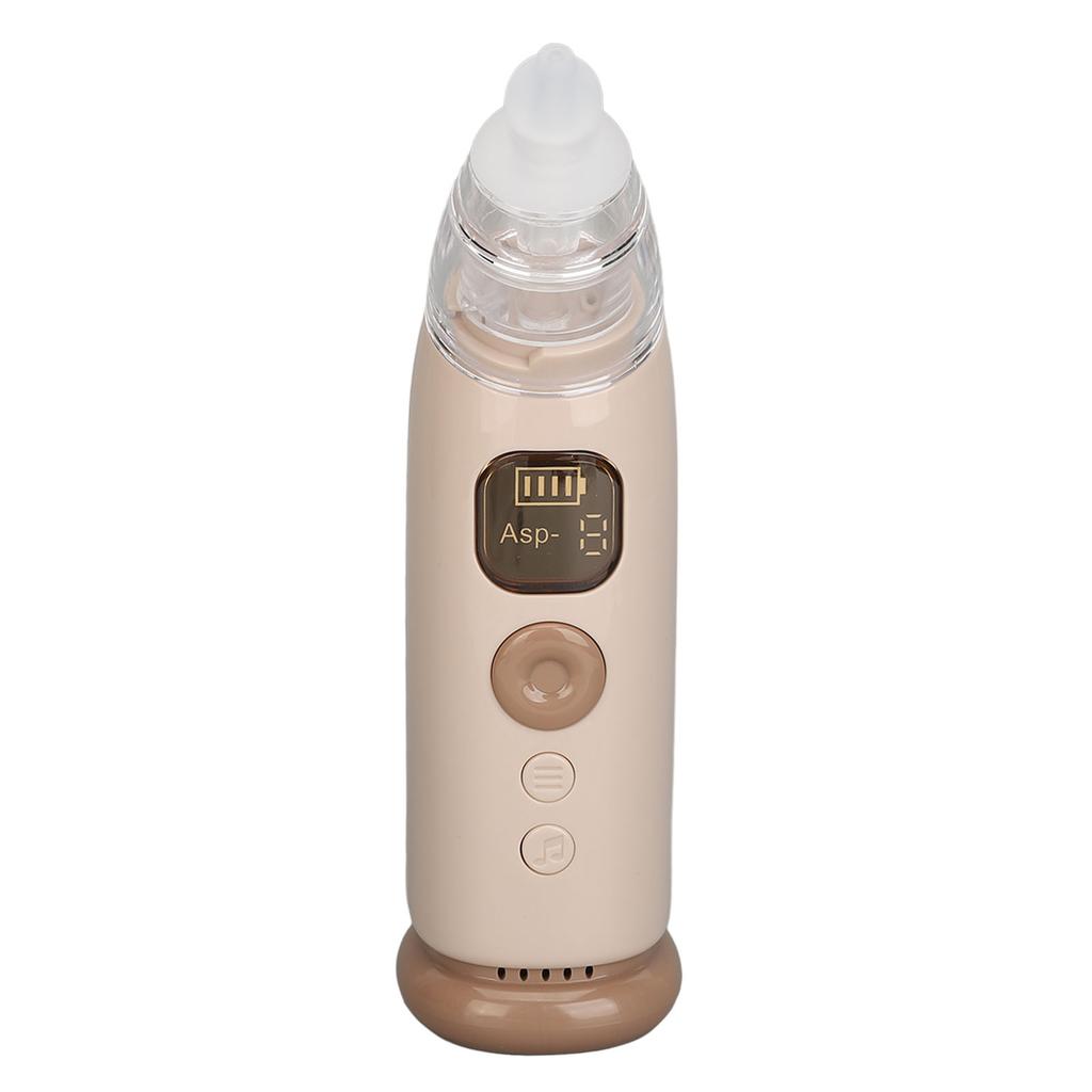 Infant Nasal Aspirator 3 Suction Levels Silicone Tip Baby Nose Care Machine with Soothe Music Light
