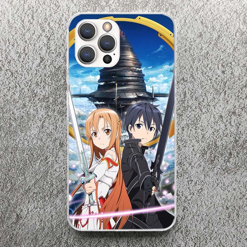 Sword Art Online Anime Phone Case For iPhone 17 16 15 14 13 12 11 Pro Max Mini Plus Air 7 SE 8 Soft Silicone Print Shell Funda F