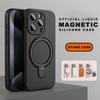 Magnetic Liduid Silicone Stand Phone Case For iPhone 15 14 16 Plus 11 12 13 16 Pro Max Magsafe Ring Holder Protector Soft Cover