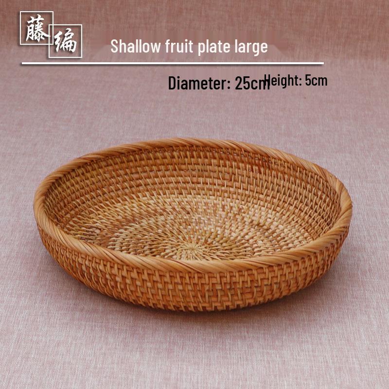 Koszyk na owoce z rattanu w stylu europejskim Stolik kawowy - Nowoczesny wystrój salonu