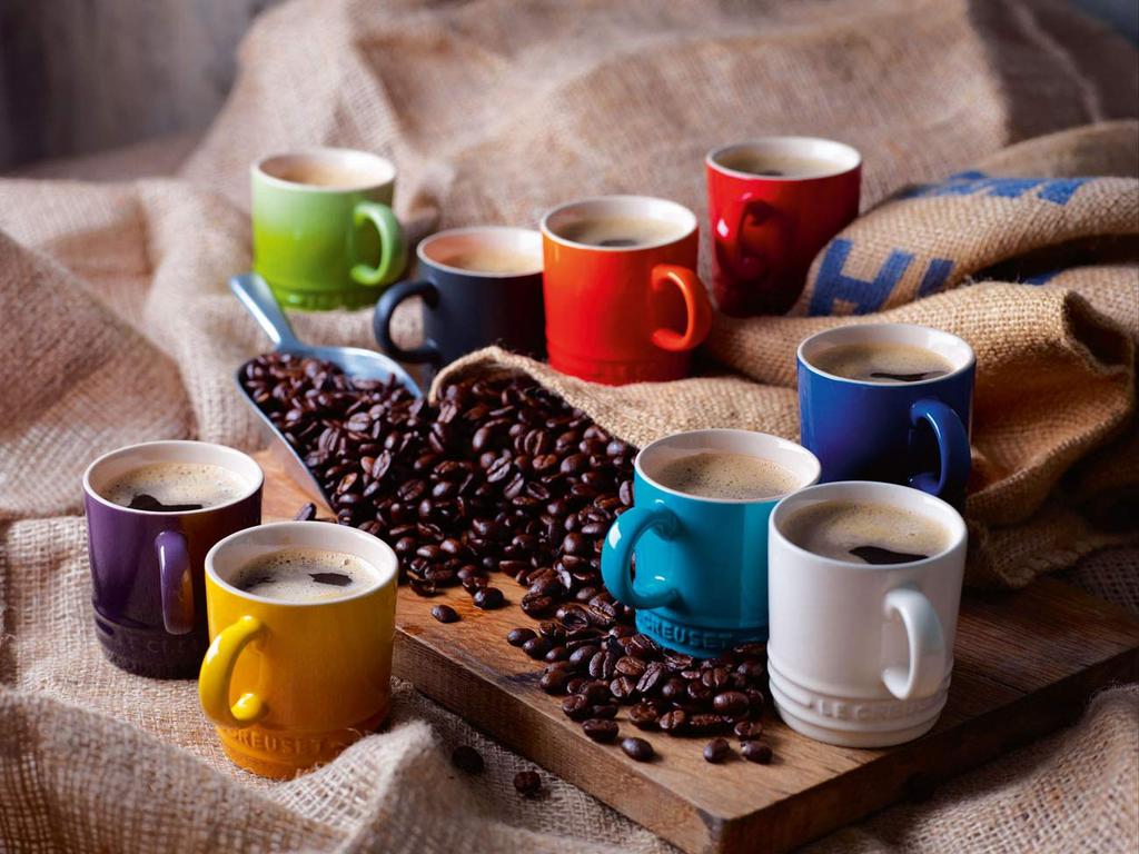 Le Creuset Rainbow Collection Mini Heat and Cold Microwave and Oven Set of 6 Japanese Mugs, Resistant, Safe, [Official Product]