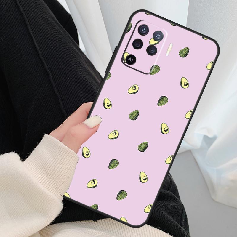 Avocado-Muster-Hülle für Oppo A96 A76 A16 A60 A98 A58 A78 A18 A38 A80 A40 A77 A57 A17 A74 A54 A94 A15 A5 Pro