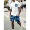 Summer Men's Two-piece T-shirt And Shorts Set Casual Short-sleeved T-shirt And Shorts Two-piece Set Daily Casual Style