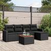 VidaXL Garden Lounge Set 6 Pcs with Cushions Black Braided Resin 3224095