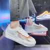 Breathable Versatile Mesh Sneakers Men's Casual Hollow Board Shoes Fashion Anti-slip White Tide Shoes Thick Bottom Comfort Tenis