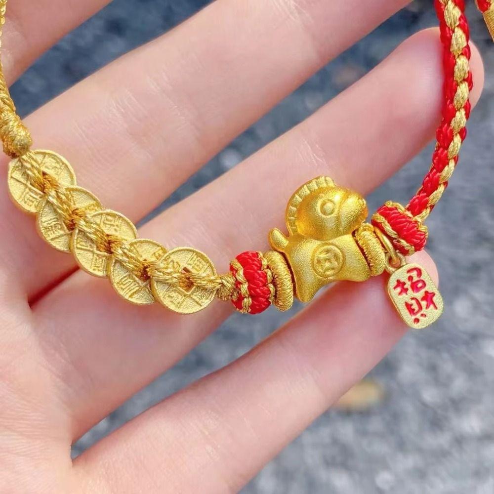 Hand-woven Zodiac Horse Bracelet Year of The Horse Red Handrope  Fortune Accessory