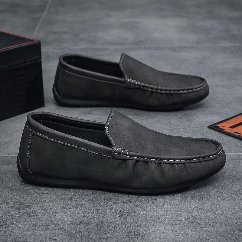Weiche flache Slipper aus Leder für Herren Hochwertige Mode Sozial Legitim Neu Elegant Luxus Designer Herren Freizeitschuh