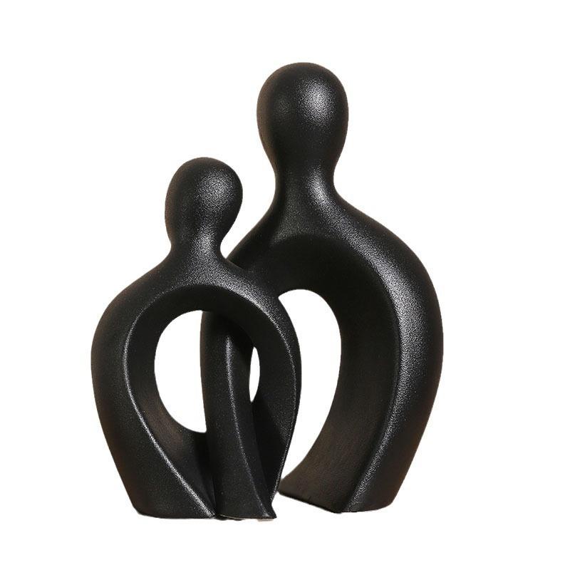 Abstract Figures Living Room TV Cabinet Ceramic Couple Cross Decoration Home Decor Modern Wine Cabinet Entrance Bookshelf Decor