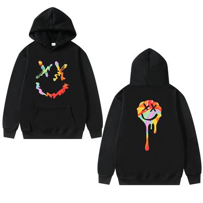 Neuer Happy Smile Print Unisex/Damen Baumwoll-Hoodie Lässiger Übergroßer Pullover Beliebtes Streetwear-Mode-Sweatshirt Paarkleidung