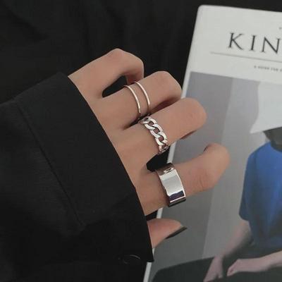 Verstellbarer Ring im koreanischen Hip-Hop-Punk-Stil für Freundinnen: Cooles, schlichtes Design für Studentinnen