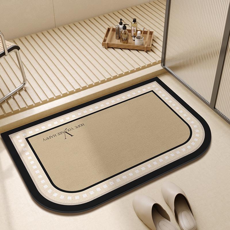 Nordic Light Luxury Non-Slip Diatomaceous Earth Bath Mat - Quick Dry, Water Absorbent, Stain Resistant Foot Pad for Bathrooms