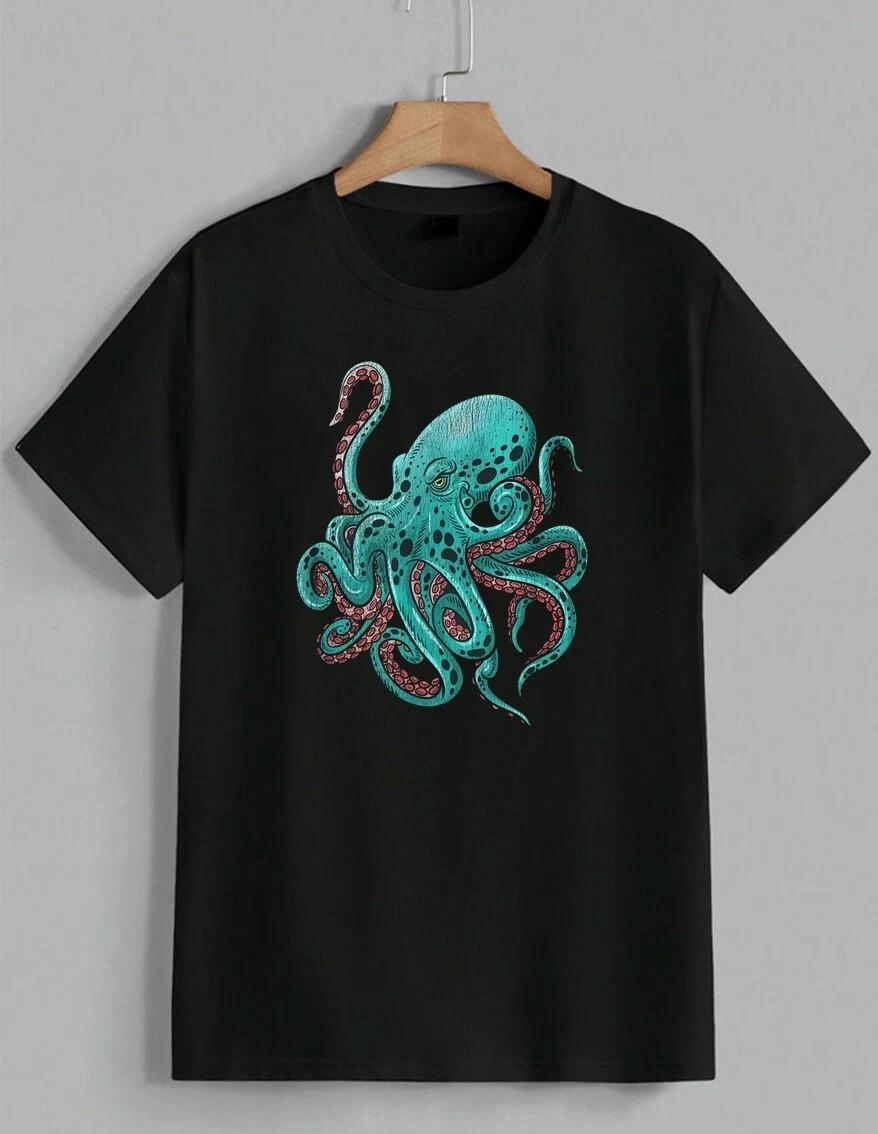 Kraken Octopus T-Shirt Sea Monster Graphic Tee Ocean Life Marine Unisex XXL