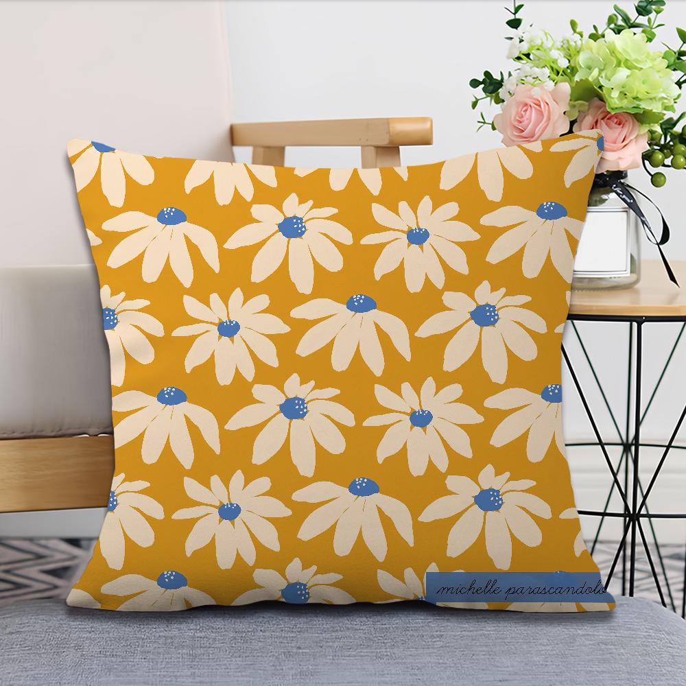 soft Comfortable Pillow Case for Sofa Living Room M-michelle P-parascandolo flowers Home office Decor Protective Covers