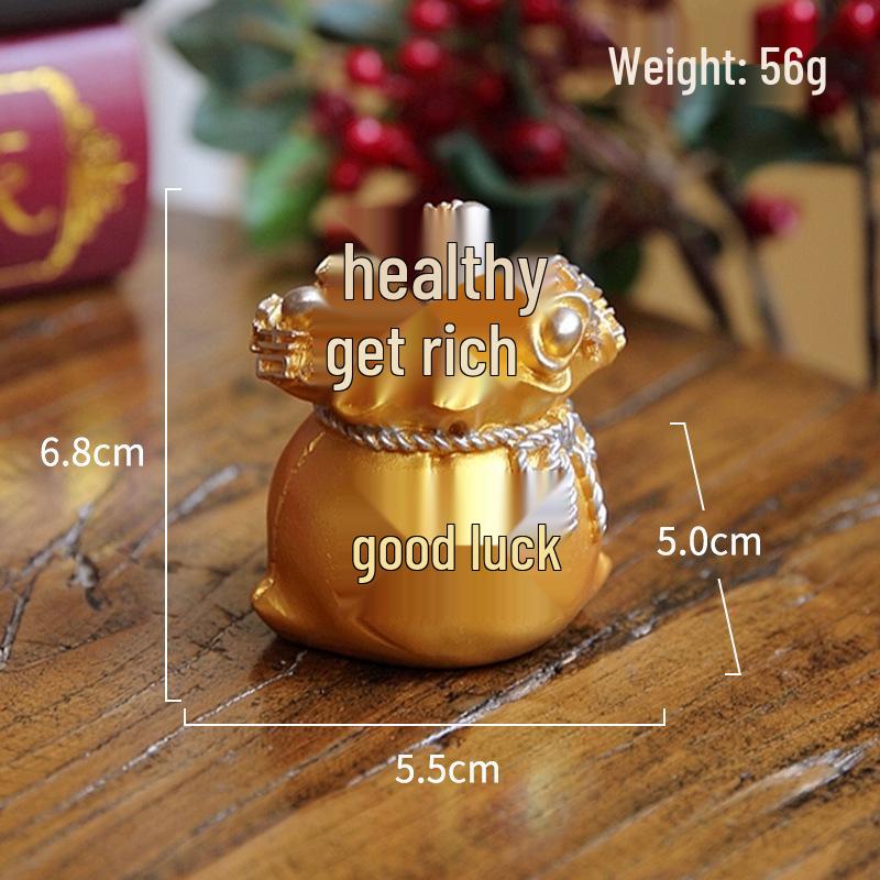 Счастливый мешок с деньгами - Смоляное украшение - Талисман на Новый год, фигурка для украшения торта