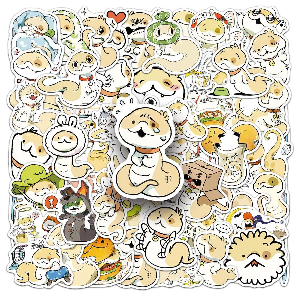 50 Welpen-Schlangen-Punkte und Punkt-Aufkleber Cartoon Niedlicher Ausdruck Verpackung Handyhülle Wasserbecher Notizbuch Aufkleber