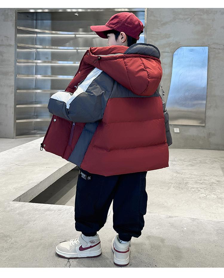 Boys' Winter Thickened Down Cotton Jacket 2025 - Fashionable Middle and Large Children's Warm Coat