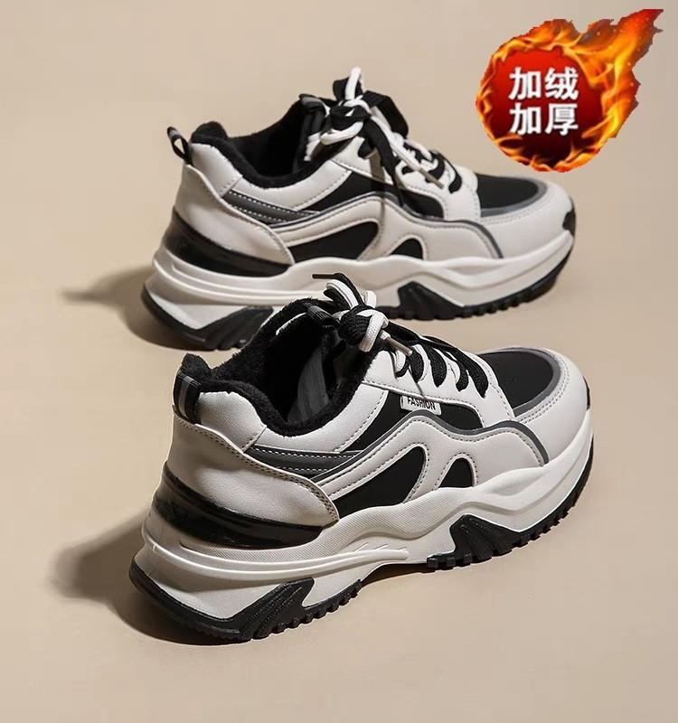 Platform sports women's shoes increase in height in autumn and winter Casual shoes Small muffin retro dad shoes