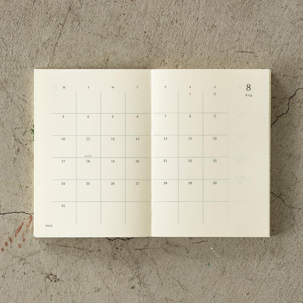 Designphil Midori Md Notebook Diary Notebook 2026 Bunko Monthly 22403006  Starting 2025 12  Paperback  Monthly 