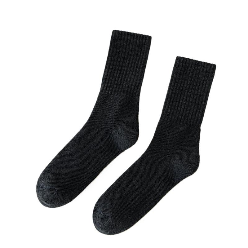 Chaussettes en laine super épaisses pour hommes et personnes âgées en automne et en hiver, chaudes mi-mollet, polaire et chaussettes longues épaissies anti-froid