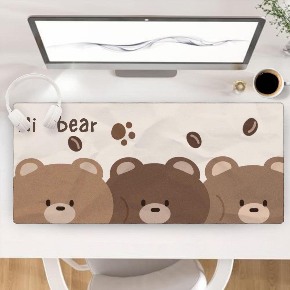 Cute Teddy Bear Desk Mat Mice PadGaming Mousepad Deskpad Full Size Mice Pad Desk Matt For Keyboard Desktop Laptop