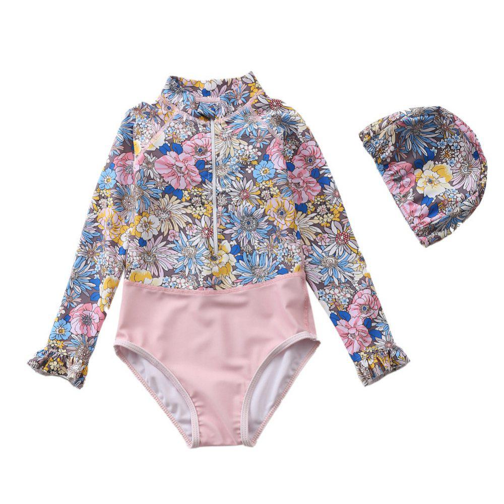 Costume Da Bagno Maniche Lunghe Bambina - Rashguard Protezione Solare 2-12 Anni - Foto 10