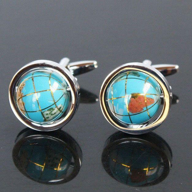 Used Kamakura Cufflinks Studio Turquoise Blue Globe Cufflinks (Cufflinks) Recommended as a gift or present