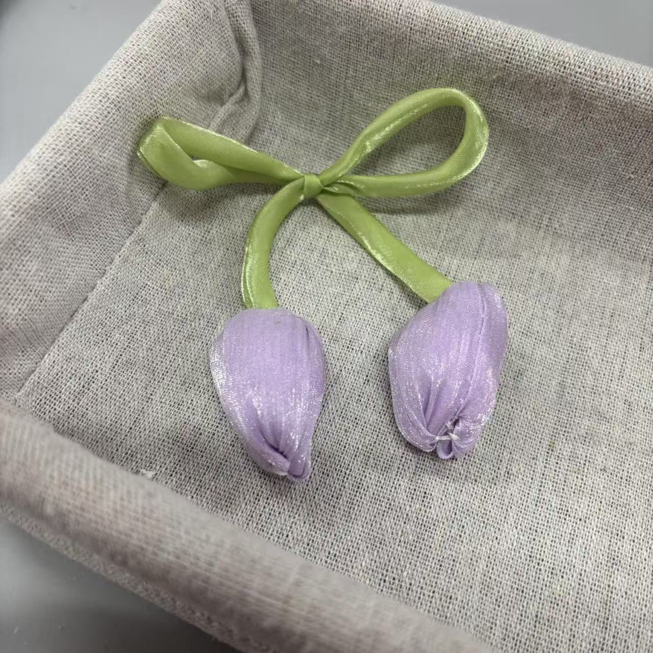 

Fake Tulip Artificial Flowers Hair Clip Headband Clothing Dress Accessories DIY Jewelry Findings White Yellow Pink фиолетовый