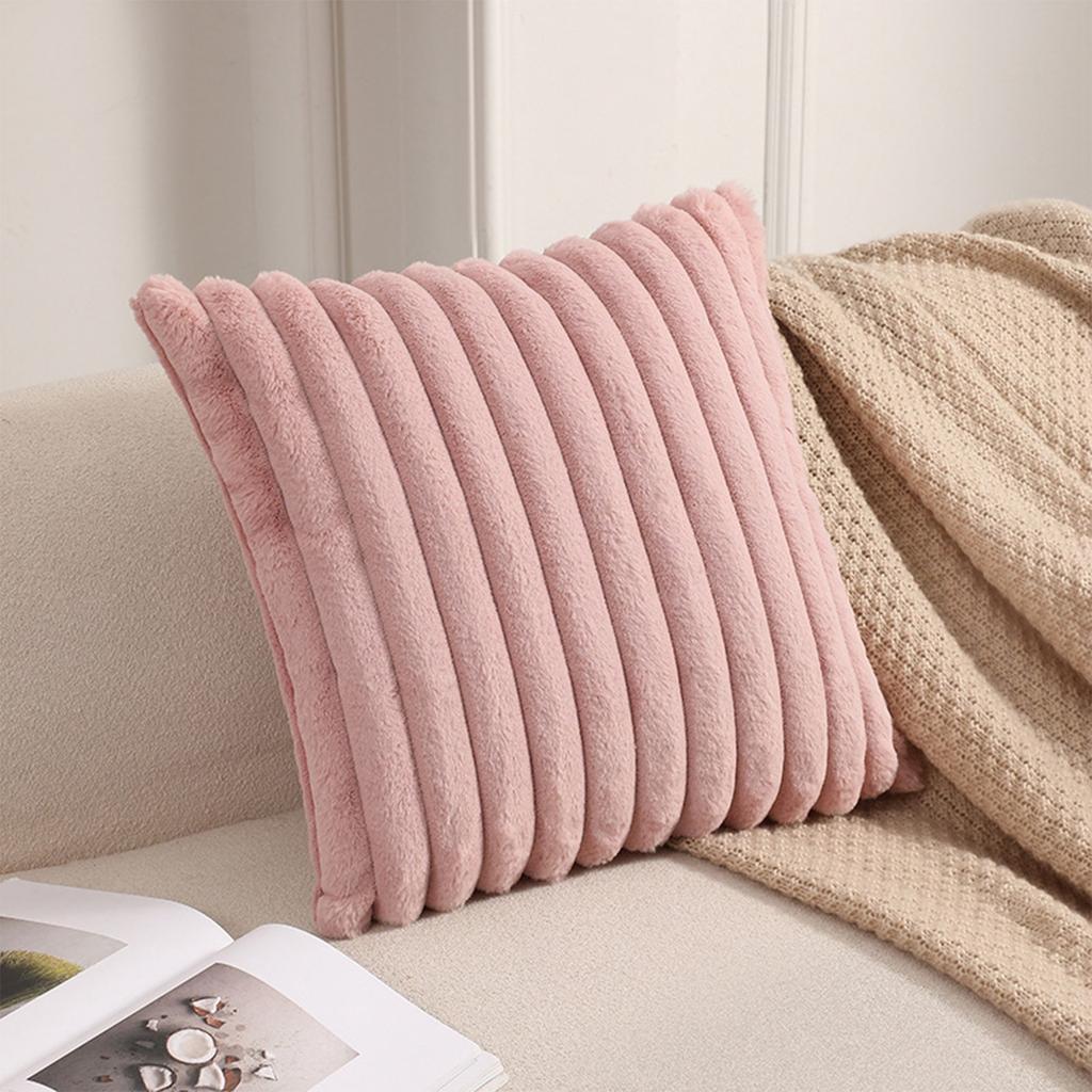 Plush Horizontal Striped Pillowcase, Soft Long Plush Striped Sofa Pillowcase. Soft Pillowcase Suitable For Sofa And Living Room