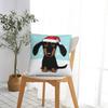 Cute Dachshund Christmas Pillowcase Cushion Cover Decor Sausage Doxie Dog Lover Throw Pillow Case Cover Home Drop Shipping