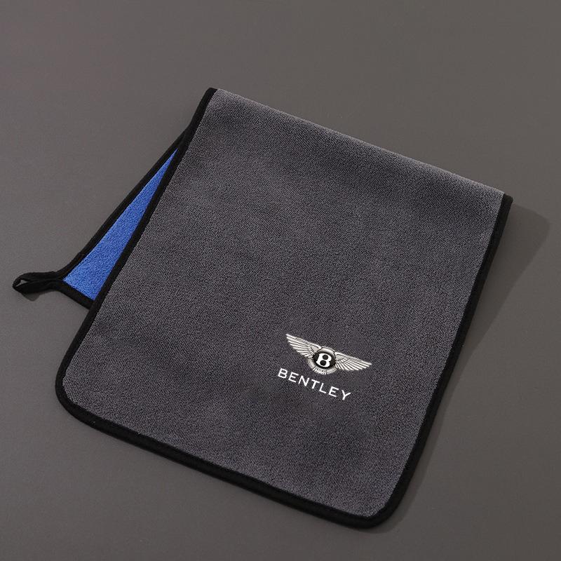 Car Bentley LOGO Durable Suede Fleece Microfiber Wash Sucking Absorbent Cotton Towel Cleaning Drying Rag Cloth Accessories