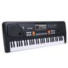 BIGFUN 61 Keys USB Electronic Organ Kids Electric Piano with Microphone Black Digital Music Electronic Keyboard with
