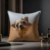 Anime Cute Rock Hyrax Animal Pillow Case Anti-Dustmite Pillowcase Invisible Zipper Silky Short Plush Sofa Cushion Cover