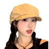 Japanese Literary Beret Women's Retro Literary Painter's Hat with Big Head Circumference and Face Versatile Cloud Octagonal Hat for Women