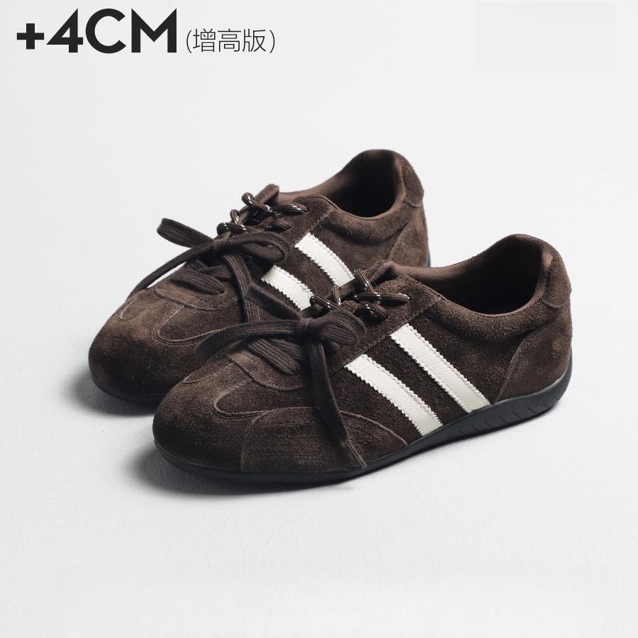 [Lan Cabinet] Casual Board Shoes 4CM Inner Height-increasing Version Retro Sports Shoes 2025 Autumn New German Training Shoes Women