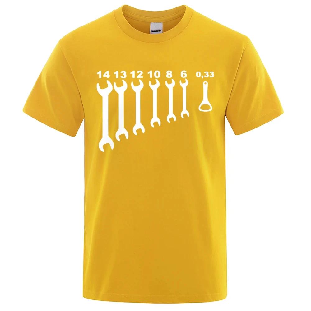 Vintage Screw Wrench Opener Mechanic T-Shirts Men Car Fix Engineer Cotton Tee Short Sleeve Funny T Shirts Top Tee Men's Clothes