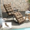 Sun Lounger Cushions Only, 190x56x10cm Garden Lounge Chair Cushions, UPF20+ 220gsm Fabric, Thick Sunbed Replacement Pads with 6 Ties, Khaki
