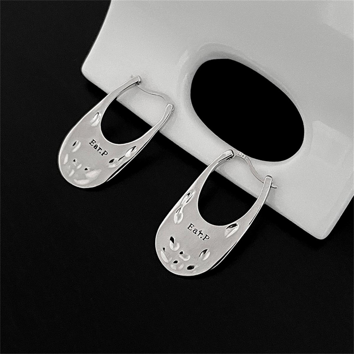 

Ретро личность нерегулярные серьги-иглы из серебра нишевый дизайн высококлассная серьга-кольцо простые модные осенне-зимние серьги новые продукты 925 silver needles