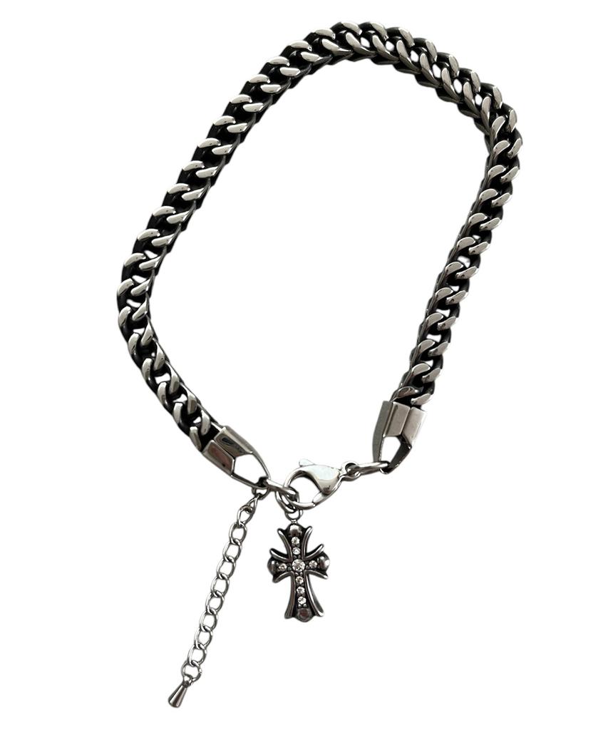 Sk8Er Rock Cross Vintage Surgical Steel Bracelet ((Streel))