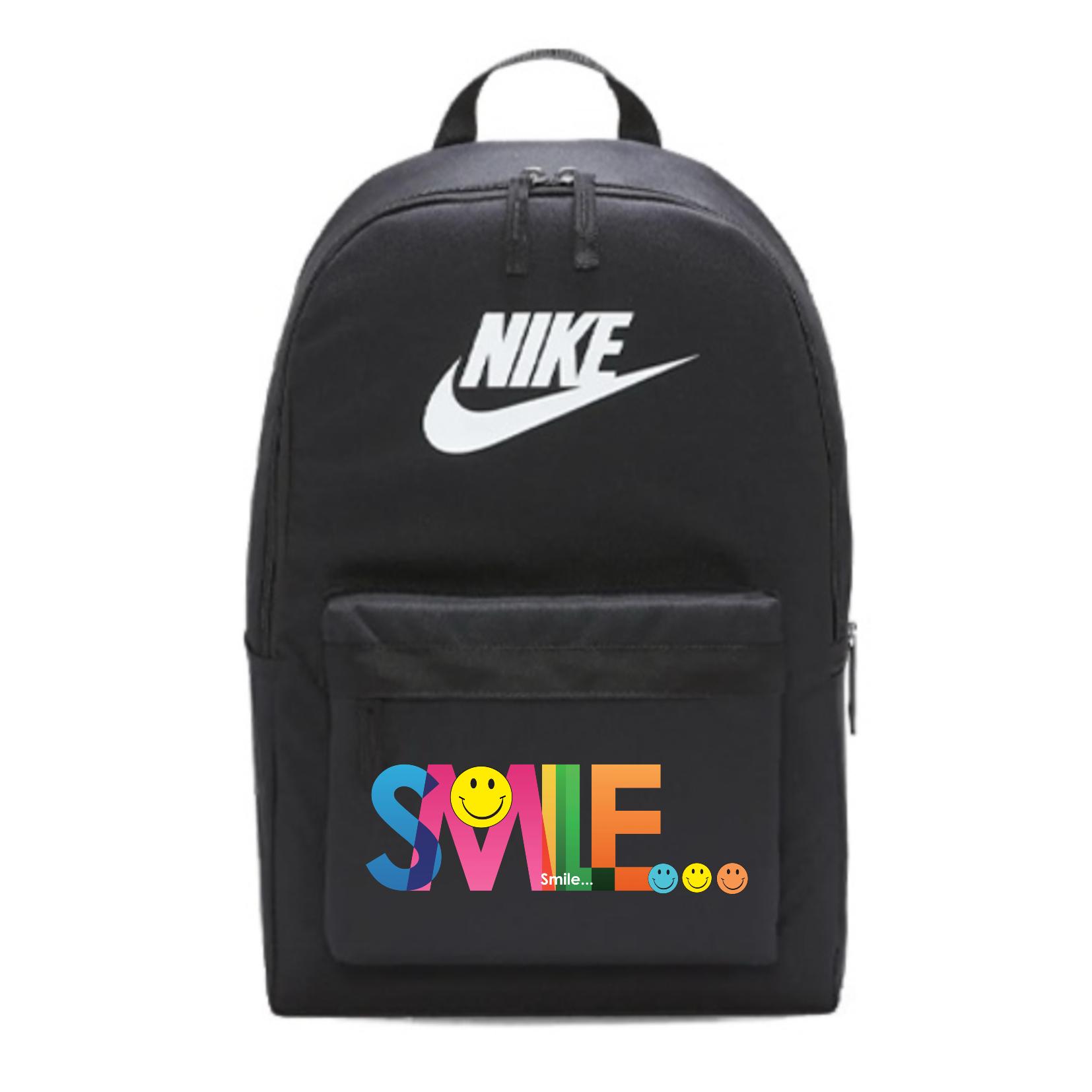 Nike Heritage Cute Cartoon Personalized Print Basic Logo Solid Color Foldable Fabric Backpack Unisex backpack Black DC4244-010(TEAM378-LQKL-X1) Black