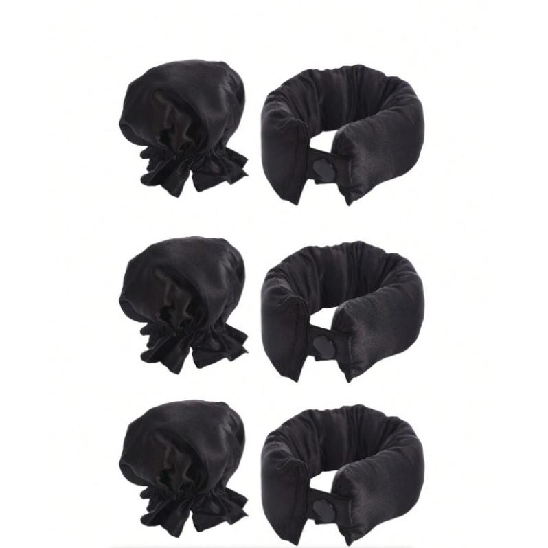 2/4/6pcs Heatless Hair Rollers Set with Satin Caps No Heat Curling Rods Heatless Curls  Sleeping Curl Bar Wave Hair Styling Tool