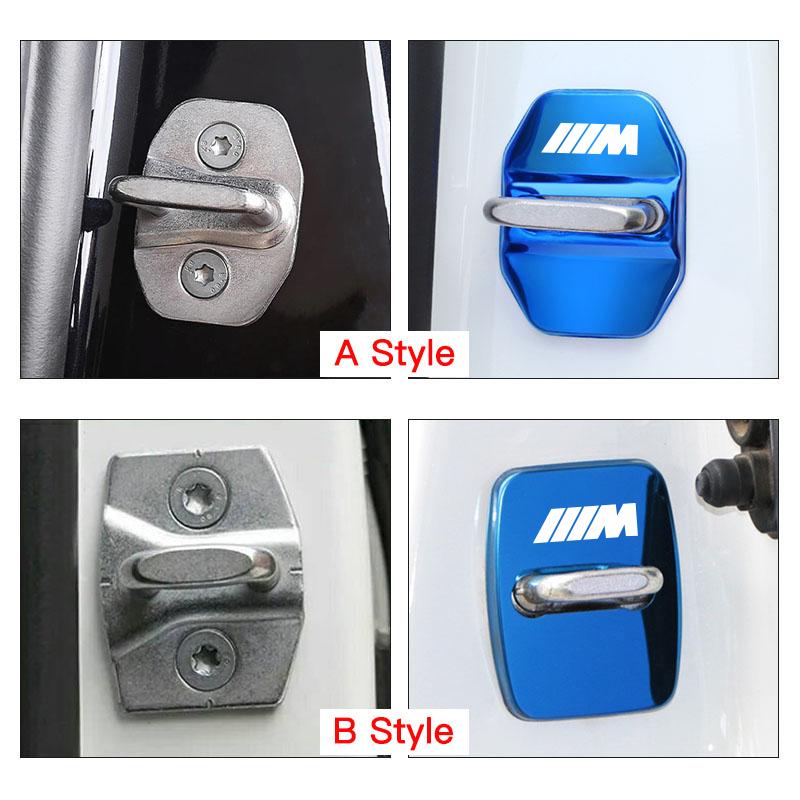 For BMW M X1 X3 For BMW G01 G02 G07 G06 G05 G08 G26 G42 G14 F10 F30 F40 G20 G30 Key Chain 4Pcs M Emblem Car Door Lock Protect Cover Accessories