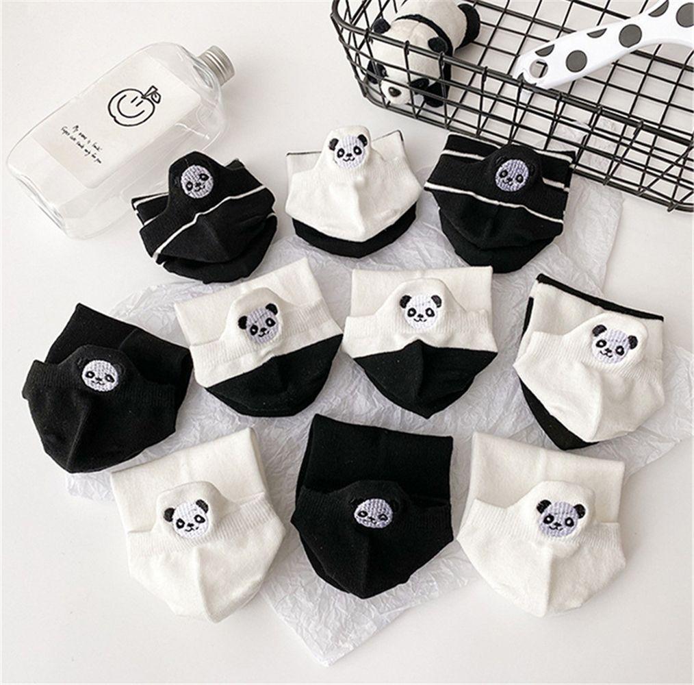 Kawaii Embroidery Girls Ankle Socks Women Cotton Socks Short Heel Socks Embroidery Panda Socks