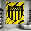 Penarol Fußballverein Wandteppich Ästhetisches Wandbehang Gedruckter Stoffdecke Dekorative Wandteppiche für Schlafzimmer Wohnzimmer Heimdekoration