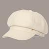 British duck tongue beret women's japanese styleretro round mark octagonal hat big head circumference showing face