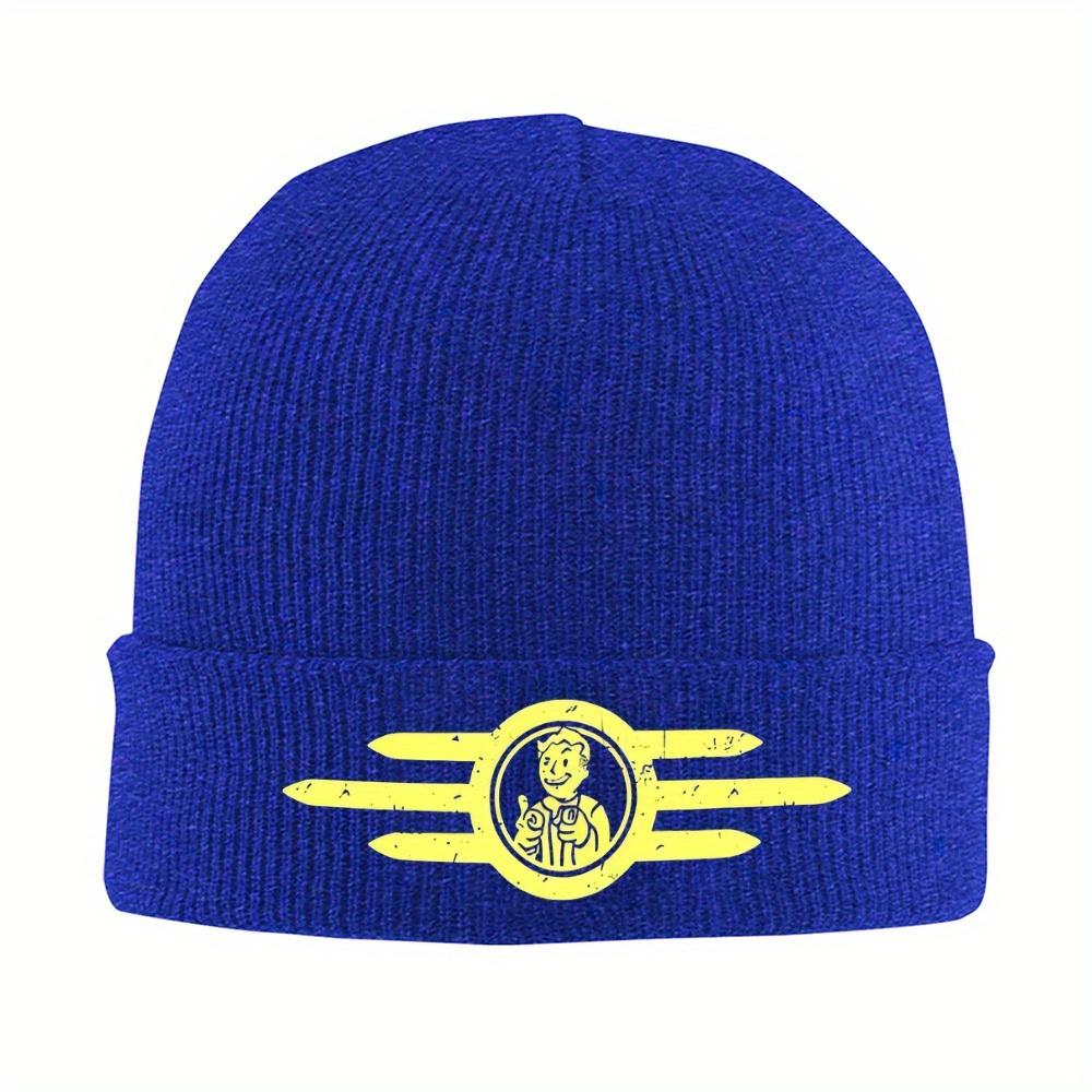 1pc Vault-Tec Beanie Hats Finger Guns Knit Hat Gym Head Wrap Unisex Adult Caps Spring Printed Cool Bonnet Hats Gift Idea
