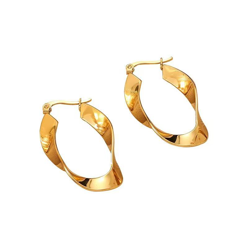 Elegante Titanstahl Seilzwirn Creolen – Stilvoller Edelstahlschmuck für Damen